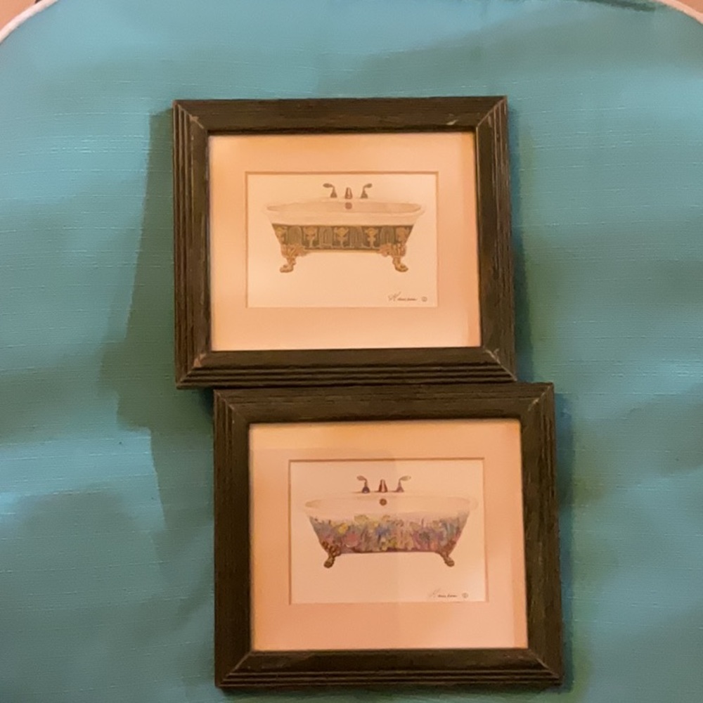Hard to Find! Two Vintage Bathtub Prints by Consuelo Gambia